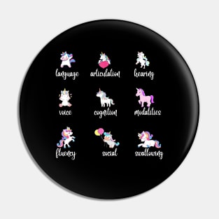 Cute Unicorns Speech Language Pathologist Nine Speech Scopes SLP Pin