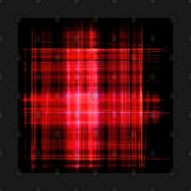 Glowing red neon plaid by hereswendy