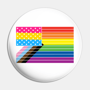 Pansexual Pride Progressive American Flag Pin