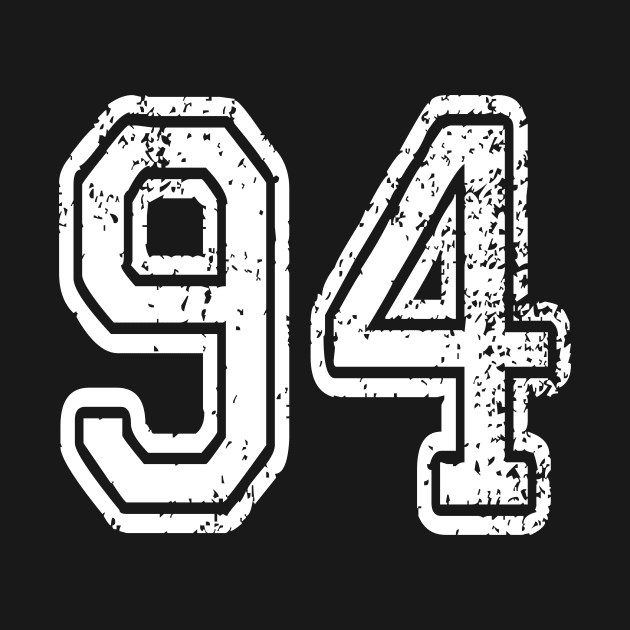 Number 94 Grungy in white by Sterling