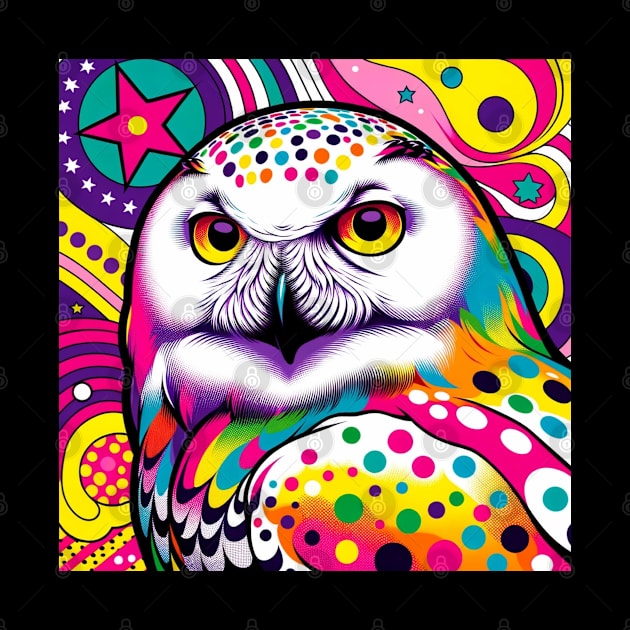 Snowy Owl Pop Art - Mystical Avian Fashion Statement by PawPopArt