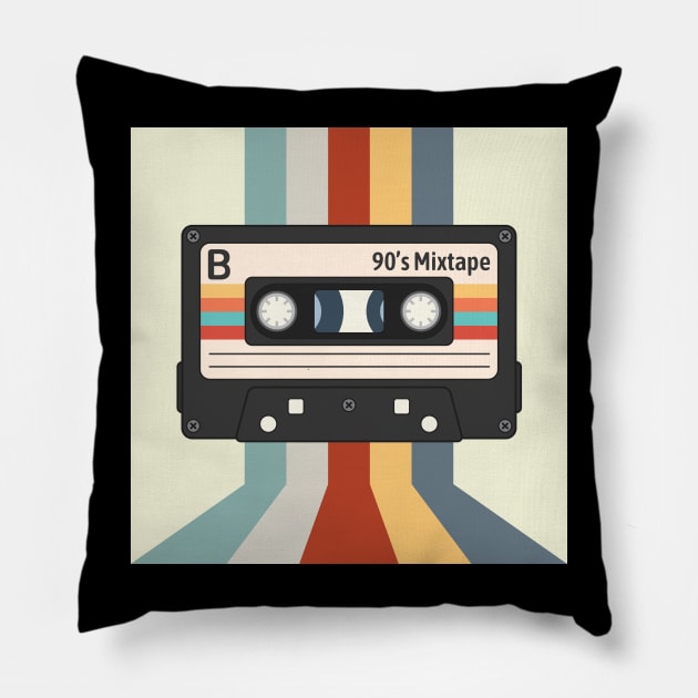 Vintage cassette tape Pillow by Kusumaillustration