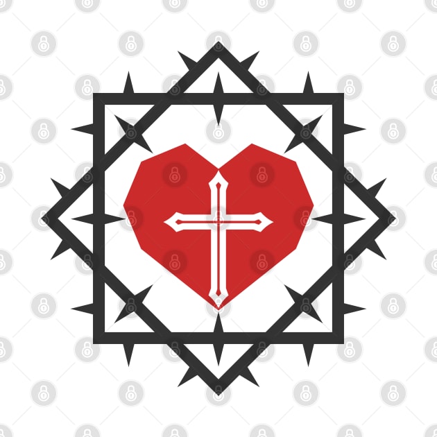 Heart and cross of Jesus inside a crown of thorns. by Reformer