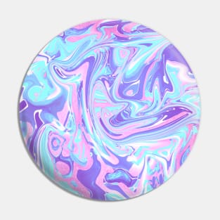 Bright Pastel Blue & Purple Marble Pour Pin