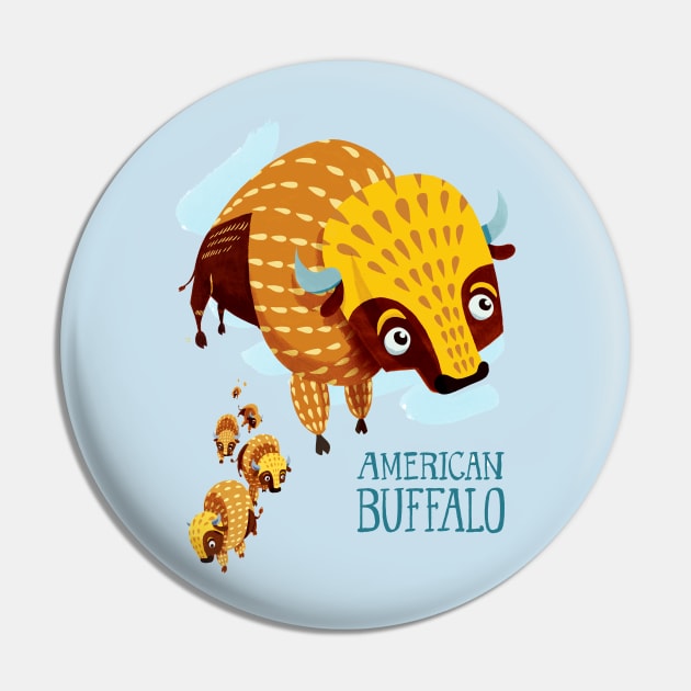 American Buffalo Pin by washburnillustration