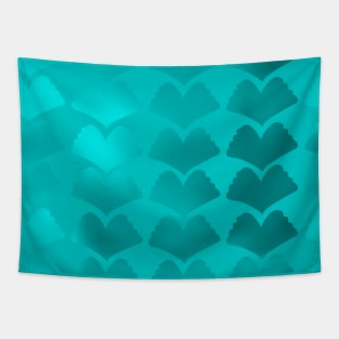 Jewel Ginkgo Single Hue Array Cyan Tapestry