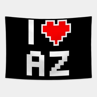 I Love Arizona - Pixel heart for Arizonan gamer Tapestry