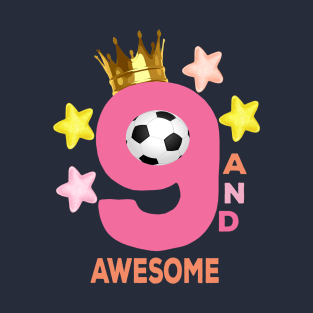 9th Birthday Soccer Girl T-Shirt