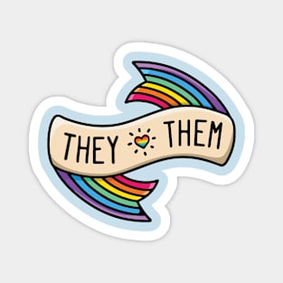 Pronoun Badge They/Them Magnet