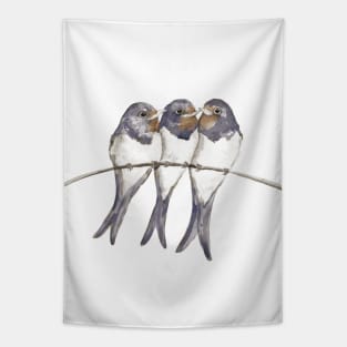 Three young swallows Tapestry