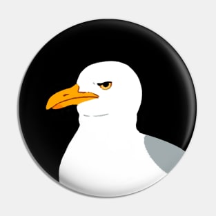 Annoyed Seagull in Circle Pin