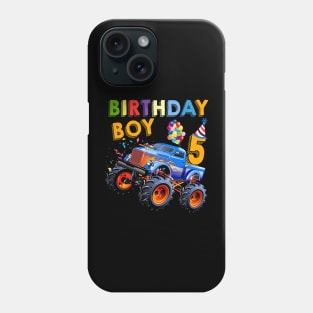 5th Birthday Boy Blaze 5 Year Old Monster Truck Phone Case