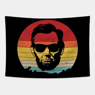 4th of July for Men Retro Sunset Vintage Abe Abraham Lincoln Tapestry