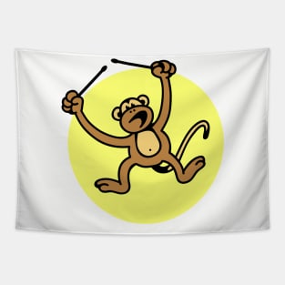 Monkey Drummer Tapestry