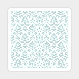 Feuille Damask Duck Egg Blue on White Pattern Magnet