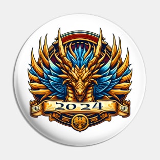 Wooden Gold Blue Dragon 2024 No.4 Pin