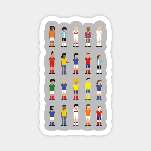 Historic football players in 8-bit Magnet by arturovinas