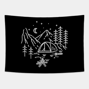 Camping Funny Tent Sunset Vintage Artsy Tapestry