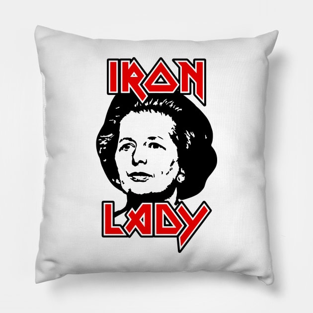 Margaret Thatcher Iron Lady Pillow by CultureClashClothing