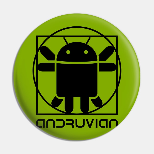 Vitruvian Droid (black) Pin by hardwear