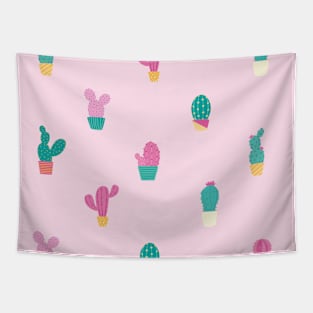 Pink Cactus Pattern Tapestry