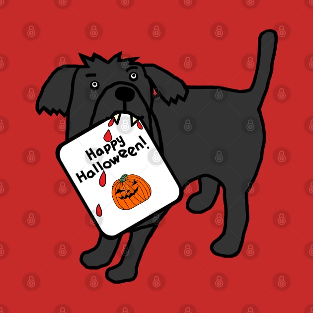 Vampire Horror Dog with Halloween Card by ellenhenryart