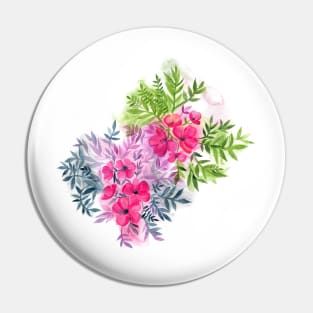 Dual Bouquets - a watercolor floral Pin