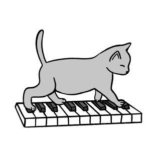 Cat Playing Piano T-Shirt