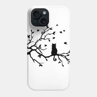 Cat sitting on tree Phone Case