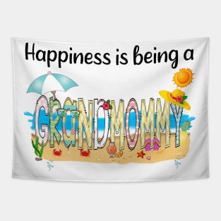 Happiness Is Being A Grandmommy Summer Beach Happy Mother's Day Tapestry