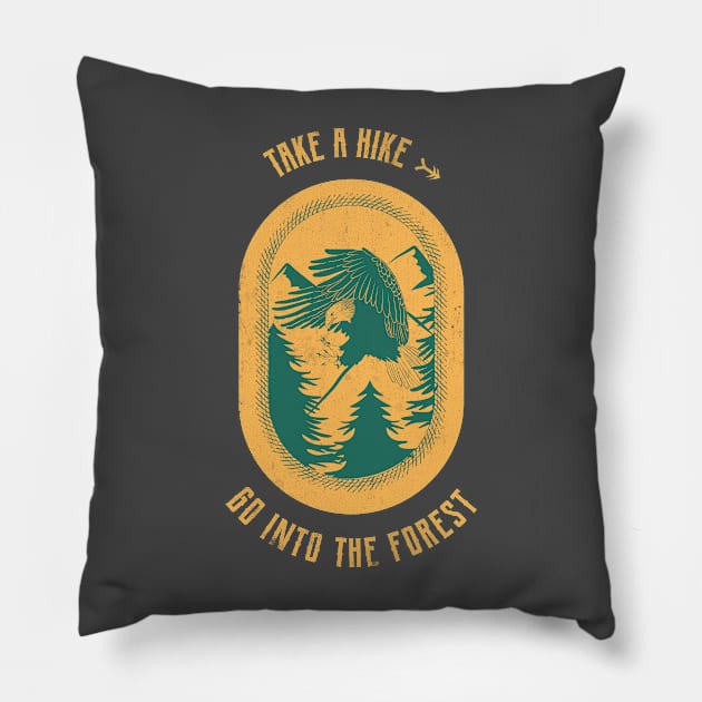 Hiking Hiker Pillow by Tip Top Tee's