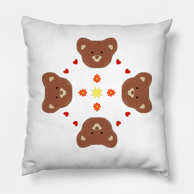 Mandala de Osos Kawaii Pillow by uchix