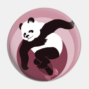 Panda skater in the swirling tunnel Pin