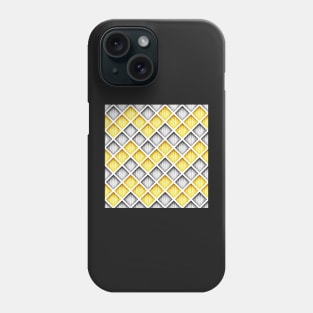 Yellow and Gray Geometric Pattern, Rhombic  Zigzag Motif Phone Case