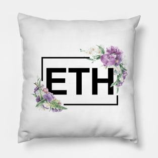 Ethereum Orchid Border Black Pillow