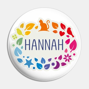 Hannah name with colorful leaves Pin