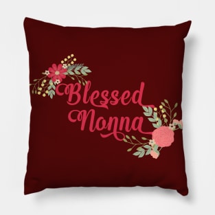 Blessed Nonna Floral Christian Grandma Gift Pillow