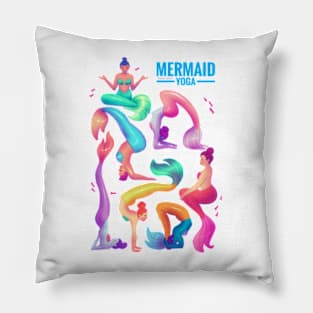 Yoga class with mermaids Pillow