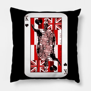 King of Hawai'i Kamehameha (red) by Hawaii Nei All Day Pillow