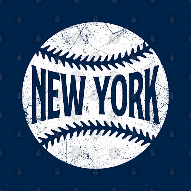 New York Retro Baseball - Navy by KFig21