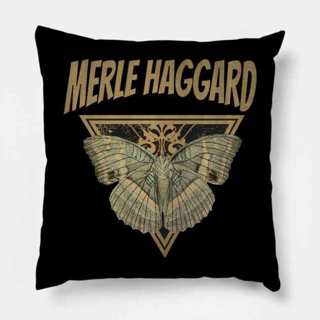 Merle Haggard // Fly Away Butterfly Pillow by CitrusSizzle