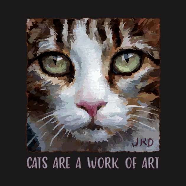 Cats are a work of art - artistic cat - soulful tabby kitty art by jdunster