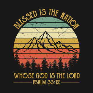 Blessed Is The Nation Who God Is The Lord Vintage Christian T-Shirt