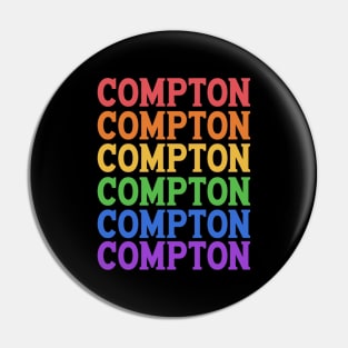 COMPTON RAINBOW TYPOGRAPHY Pin