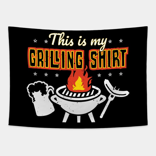 Funny BBQ Grilling Dad Tapestry by aneisha