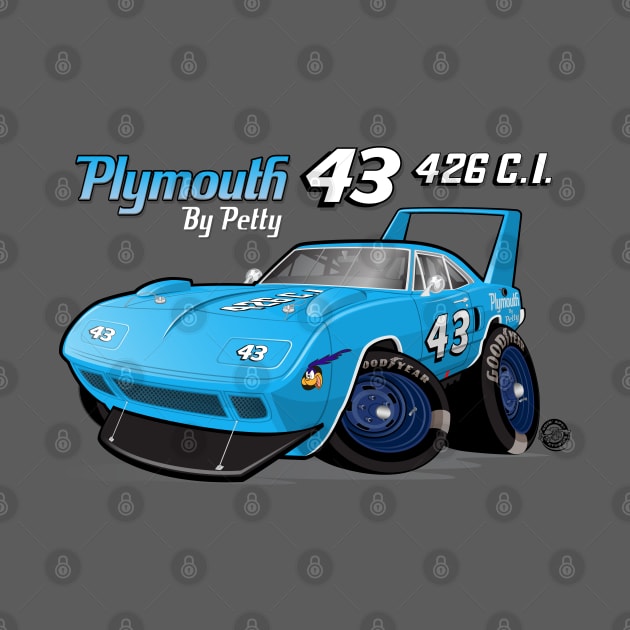 Plymouth SuperBird 43 Petty With Logos by Goin Ape Studios
