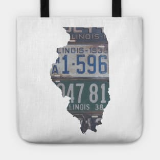 Vintage Illinois License Plates Tote