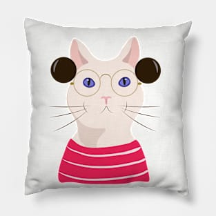 Glasses cat Pillow