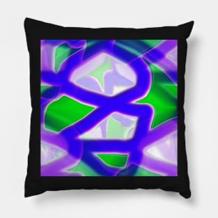 Blue, green and purple Pillow