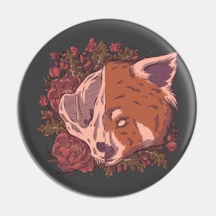 Autumn Red Panda Skull Pin